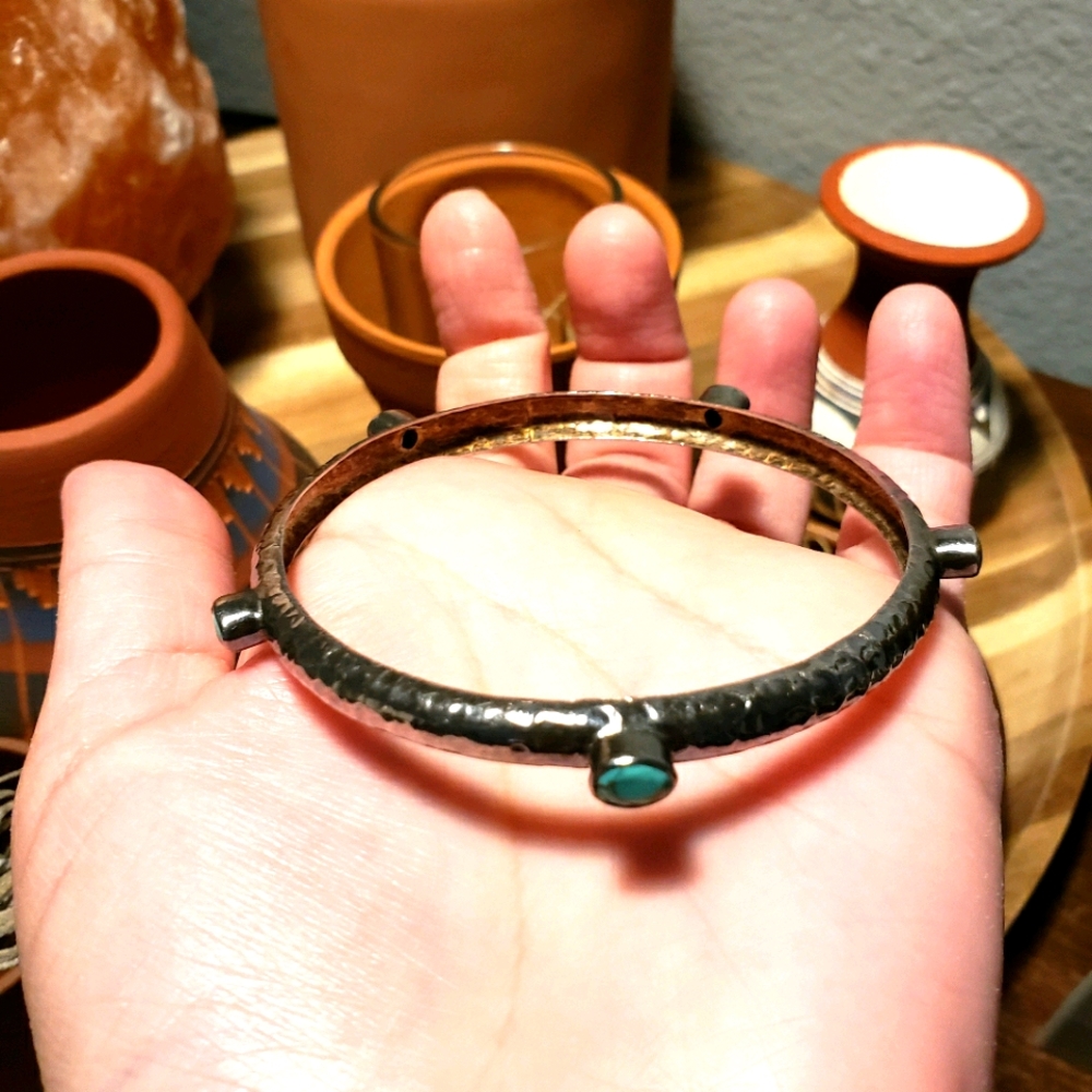 Sterling Silver Turquoise Bangle - image 3